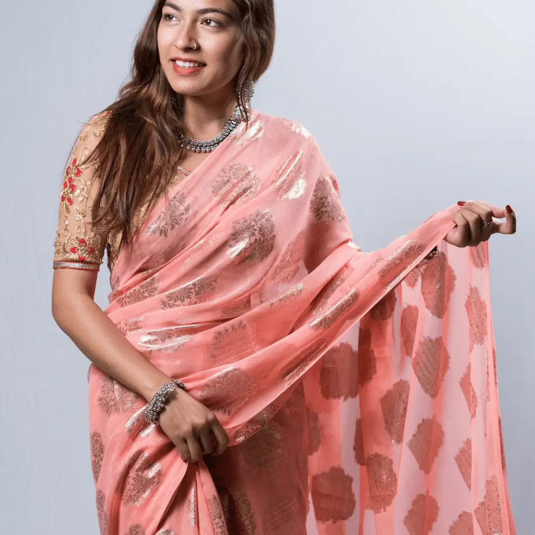 Sidhidata Women's Soft Fandy Silk Saree With Hand Work Lace Boarder & Comes With Unstitched Blouse Piece (Chhaava)