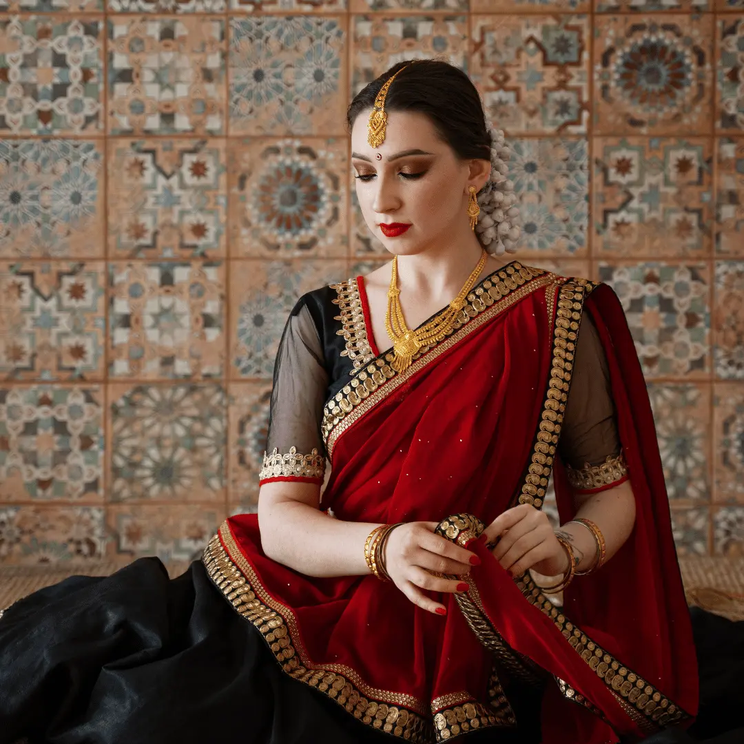 Sidhidata Women's Soft Fandy Silk Saree With Hand Work Lace Boarder & Comes With Unstitched Blouse Piece (Chhaava)