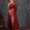 3590s254_4-2.jpg Maroon Silk Woven Banarasi Saree