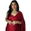 61kyIr0LoAL._AC_UL165_SR165165_.jpg Sidhidata Women's Soft Fandy Silk Saree With Hand Work Lace Boarder & Comes With Unstitched Blouse Piece (Chhaava)
