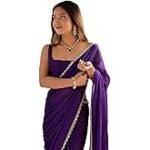 Sidhidata Women's Soft Fandy Silk Saree With Hand Work Lace Boarder & Comes With Unstitched Blouse Piece (Chhaava)