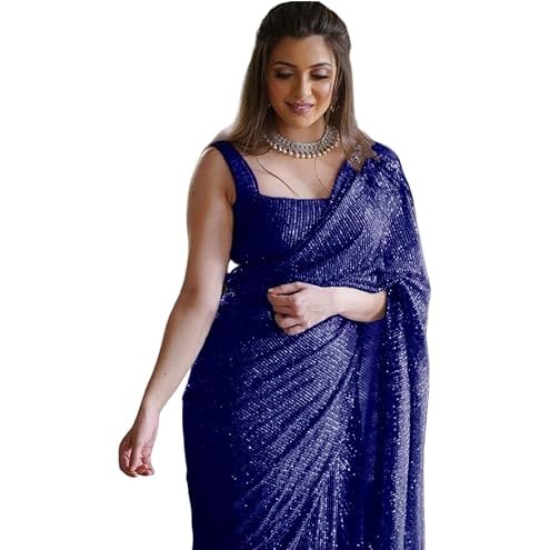 61IYMeXq4XL._AC_UL495_SR495495_.jpg Women’s Sequence Work Georgette Saree with Unstitched Blouse Piece | Black Party Wear Saree for Wedding & Festive Occasions