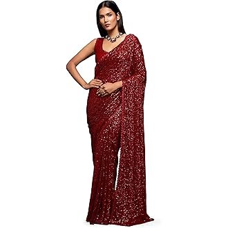 81DI5UsIE6L._AC_UL330_SR330330_.jpg Women’s Sequence Work Georgette Saree with Unstitched Blouse Piece | Black Party Wear Saree for Wedding & Festive Occasions
